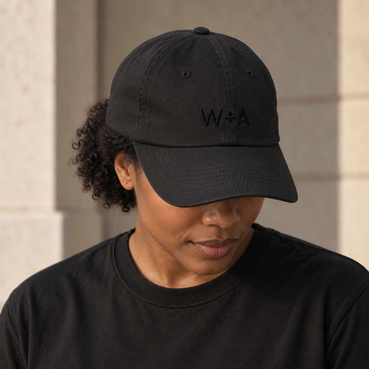 W+A Signature Cap — Tonal Black
